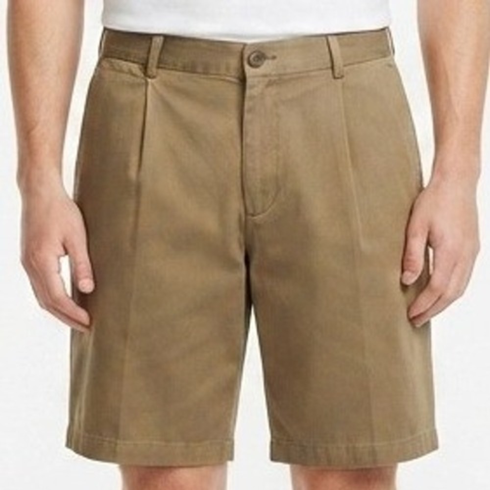 Tommy Bahama Pleated Shorts Mens 34 Brown Silk Blend Relaxed Fit